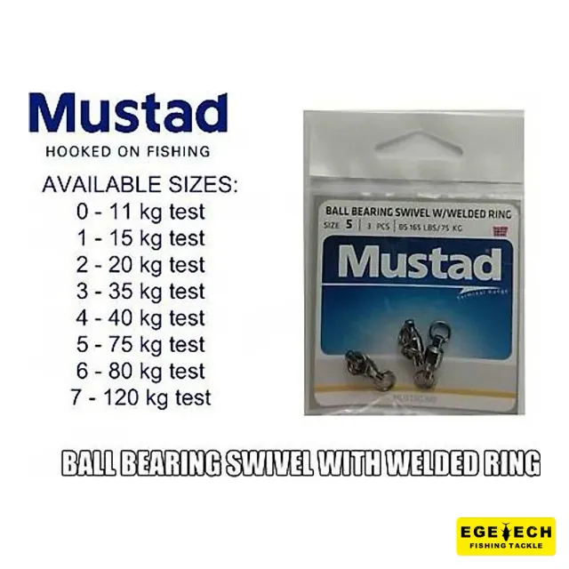 Mustad MA029 bilyalı fırdöndü paslanmaz çelik av aksesuarı — alternatif görünüm